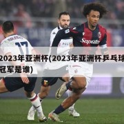 2023年亚洲杯(2023年亚洲杯乒乓球冠军是谁)